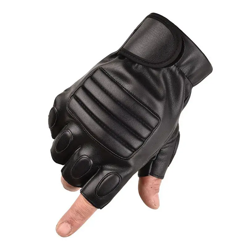 

Cycling Gloves Half Finger Adjustable PU Leather Outdoor Protective Glove Bike Bicycle Riding Fitness Performance Accessories