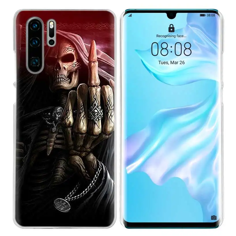 Чехол Grim Reaper Skull Skeleton для huawei P20 P30 P Smart Nova 4 3i P10 P9 P8 mate 10 20 lite Pro Mini жесткий чехол для телефона из ПК - Цвет: 02
