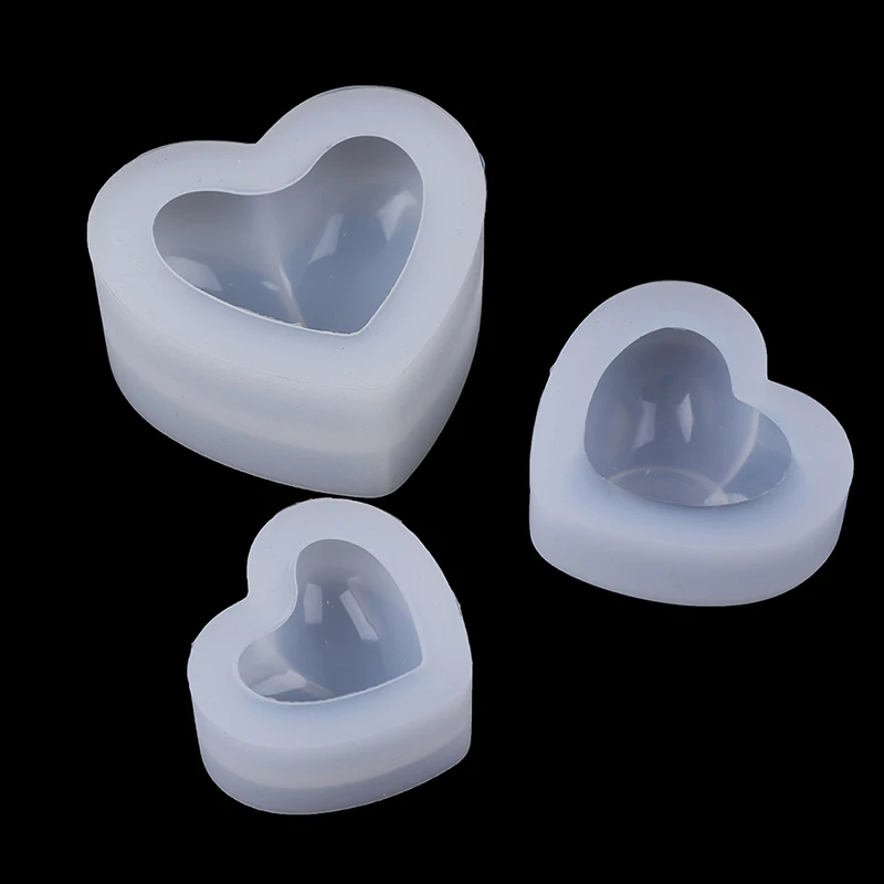 

3D Heart Aroma Gypsum Plaster Silicone Mould Love Heart Silicone Mold For Car Decoration DIY Candle Resin Molds