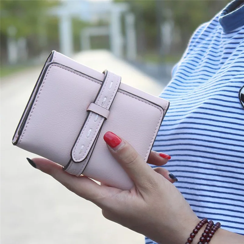 Women Wallet Portable Mini Grind Bifold Leather High Quality Fashion Brand Wallet Female Hasp Dollar Price