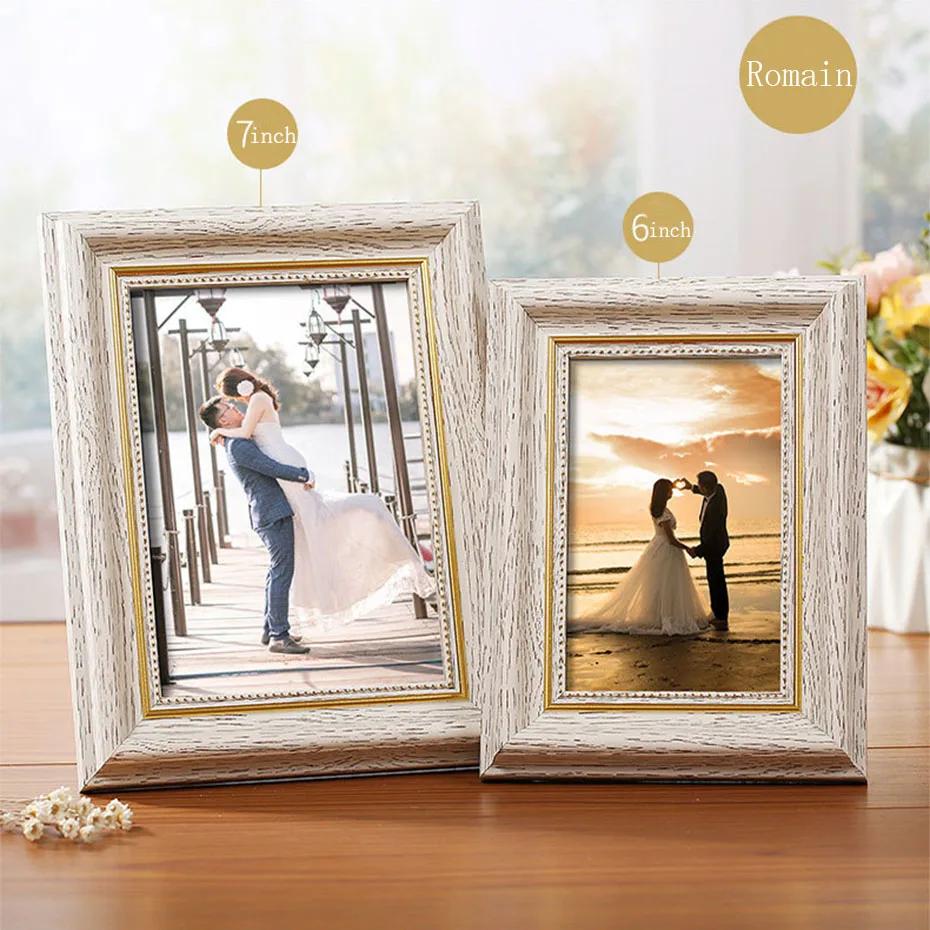 Europe Vintage Originals Wood Grain Photo Frame Wall Art Frame Wall Art Decor Table Pictures Frame Birthday Gifts Home Decor (4)