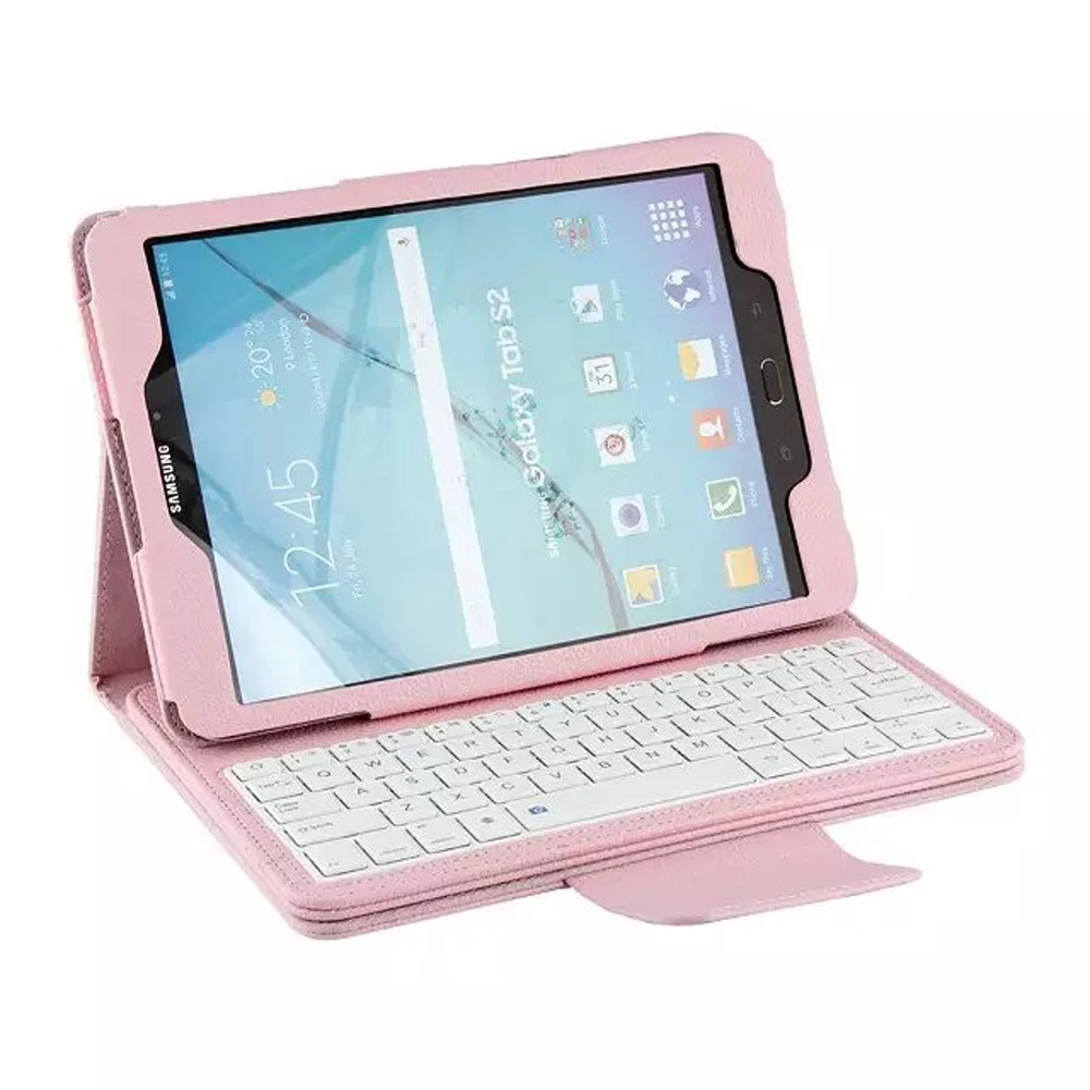 Роскошный Съемный Bluetooth 3,0 клавиатура Folio Stand кожаный чехол для Samsung Galaxy Tab S 2 S2 9,7 sm-t810 T810 t815 9,7"