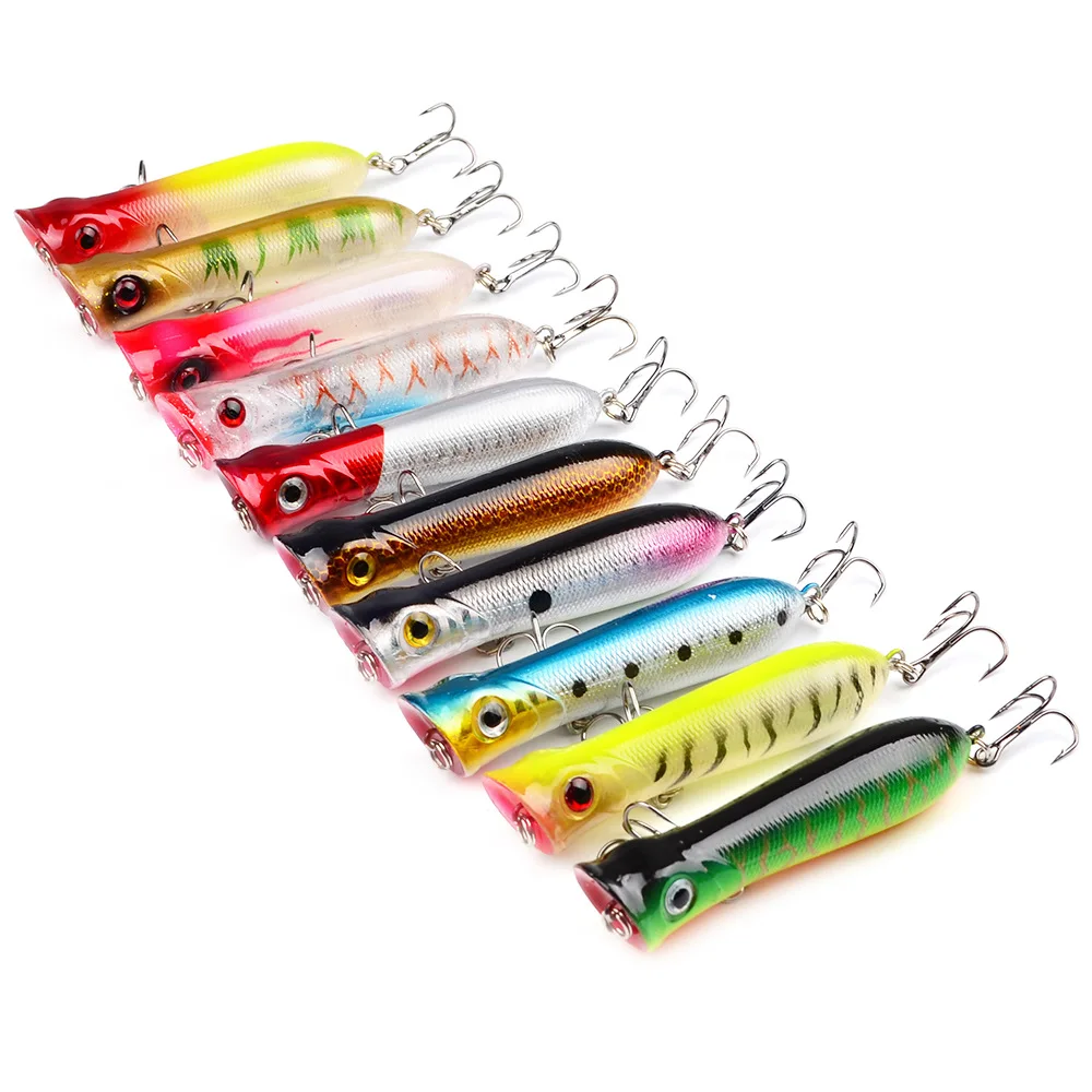

8cm/12g Popper Fishing Lures 3D Eyes Bait Crankbait Wobblers Tackle Isca Poper Japan artificial hard bait