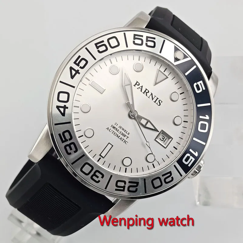 

Parnis Brand Men's Watches 42mm Casual Automatic Watch Men Leather Luminous New Design Navigation Style Mechanical Watch Clock