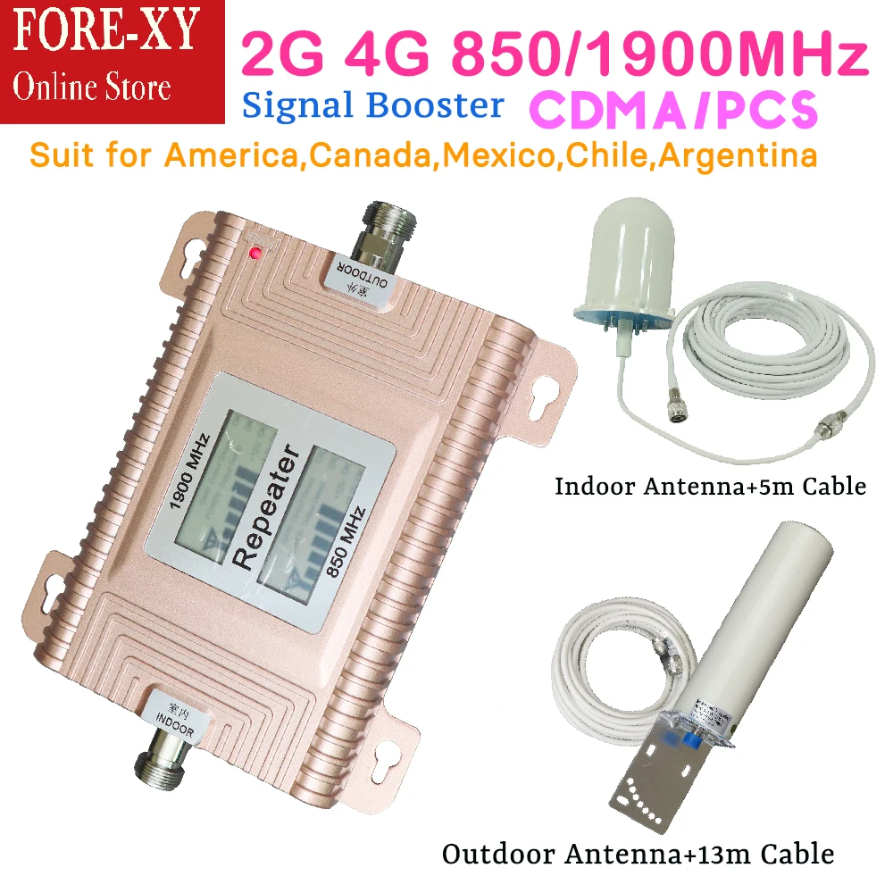 

cdma pcs smart signal amplifier mobile 2g 3g 4g repeater set outdoor antenna booster with indoor antenna kits for all carriers