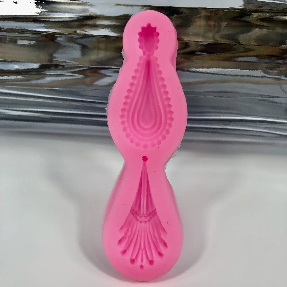 3D solid European lace series silicone cake decoration tools cake side flip mold baking mold6