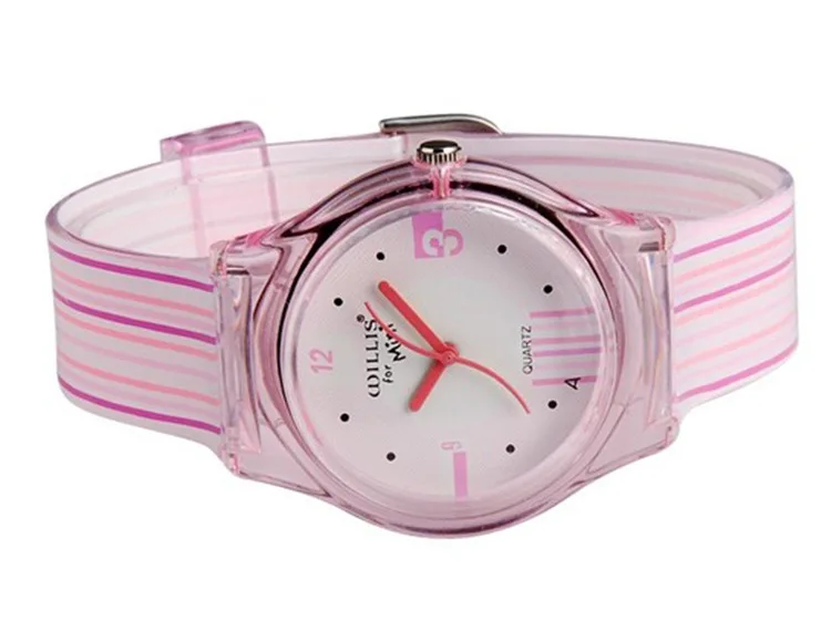 أزياء بسيطة فستان فتاة الرياضة الساعات مقاومة للماء الترفيه البلاستيك كوارتز ساعة relogio femininos montre