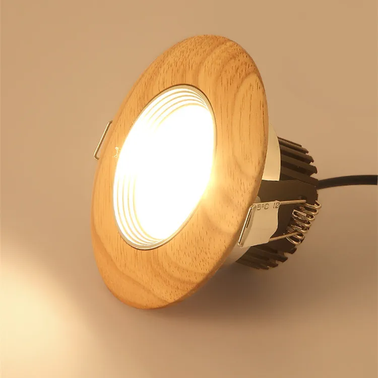 

Wood grain down light led embedded ceiling lamp living room bedroom aisle porch 5W barrel light round spotlight