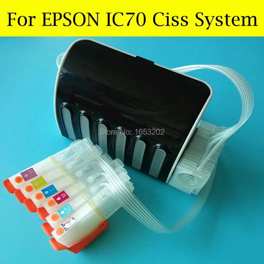 1 компл. IC70 непрерывной подачи чернил Системы для Epson EP706A/EP306/EP976A3/EP906F/EP776A/EP905F /EP905A/EP805/EP775/EP806 принтера