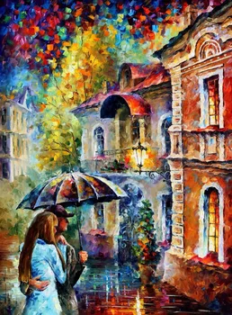 

Painting for sale Colorful oil paintings Canvas date in the rain Modern Wall Art Home Decor High quality Handpainted