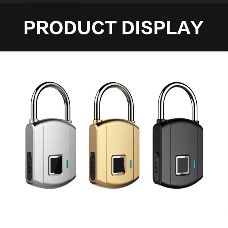 Smart Keyless замок отпечатков пальцев Usb Перезаряжаемый доступ Ip65 Водонепроницаемый Противоугонный замок безопасности дверь Багаж Замок для чемодана