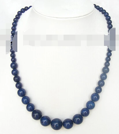 

0001476 GREAT 6-14mm round blue lapis lazuli beads necklace