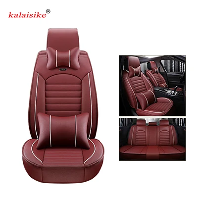Kalaisike кожаные универсальные чехлы для сидений автомобиля для Geely Emgrand EC7 X7 FE1 автомобильный Стайлинг автомобиля интерьер Авто Подушка - Название цвета: red DE