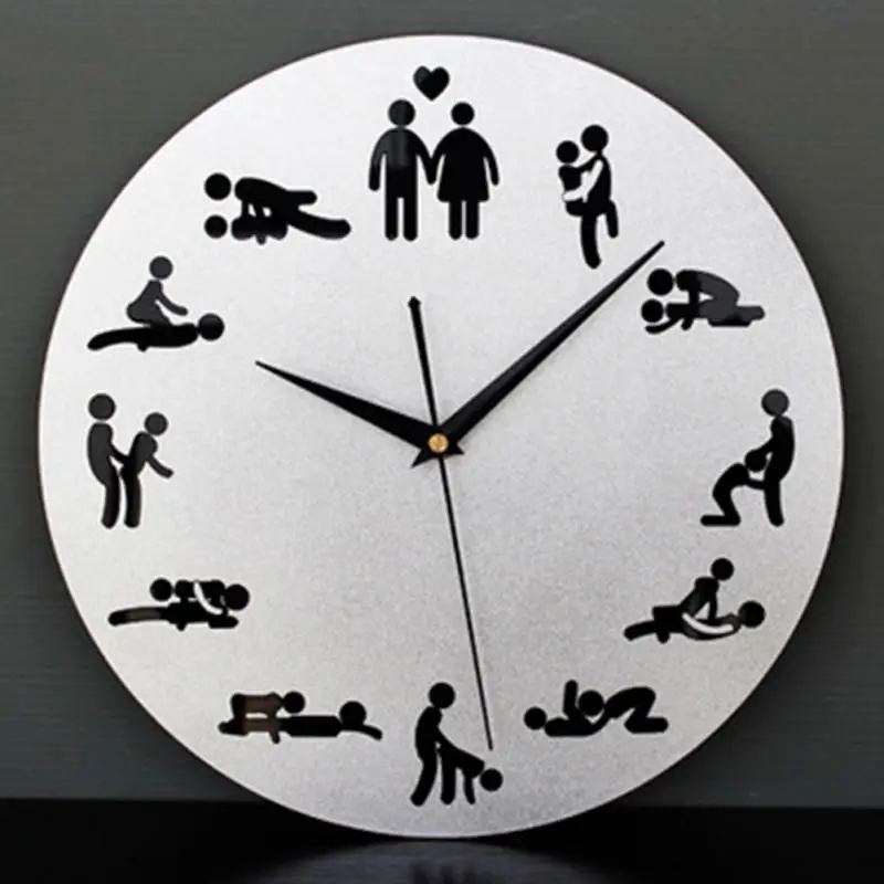 Новый современный часы с позами секса Новинка Тихая настенные для свадебного