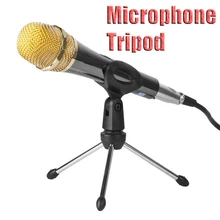 Мини портативный микрофон стенд Штатив для микрофона кронштейн цинковый сплав регулируемые настольные микрофоны держатель с топами зажим для пения