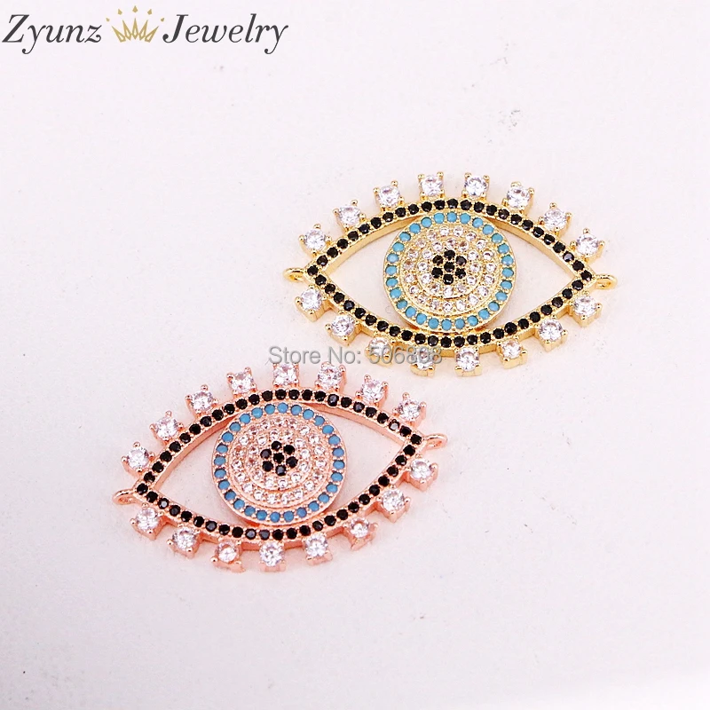 10 шт. ZYZ327-1134 CZ Pave Oval eye Коннектор Браслет, CZ/микро закрепка бусины/кубический цирконий CZ космический соединитель цепь браслет