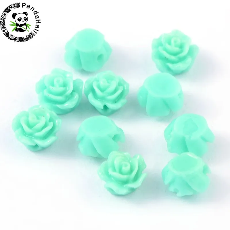 50 шт. цветок смолы бусины для DIY ожерелье браслет ювелирных изделий 6x4 мм отверстие: 1 мм
