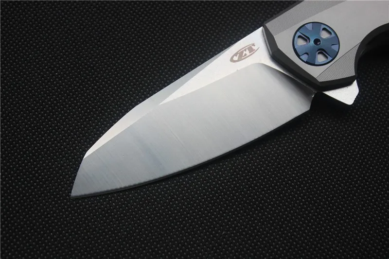 Зеленый шип ZT0456 Флиппер складной нож подшипник D2 лезвие TC4 Ручка Открытый выживания Кемпинг Охота карманный нож EDC инструмент