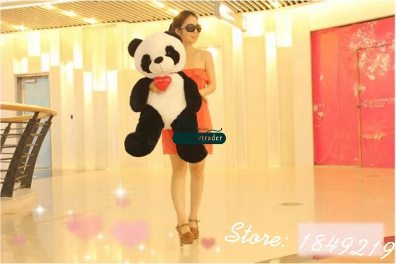 Dorimytrader Jumbo Plush Soft Animal Panda Toy Giant Stuffed Cartoon Heart Panda Doll Great Baby Gift Free Shipping DY61125 (3)
