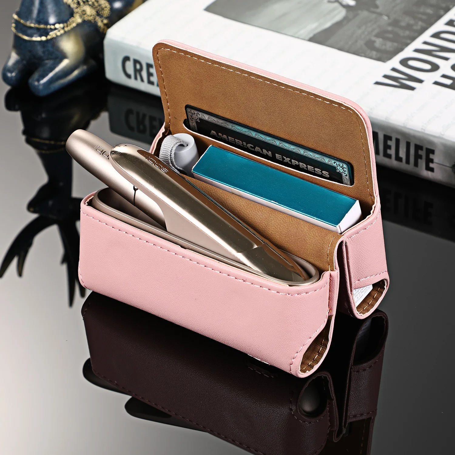 JINXINGCHENG Car Charger for Iqos 3.0 and Star Style Wallet Leather Case Flip Bag for Iqos 3 Cover Magnet Pouch Accessories