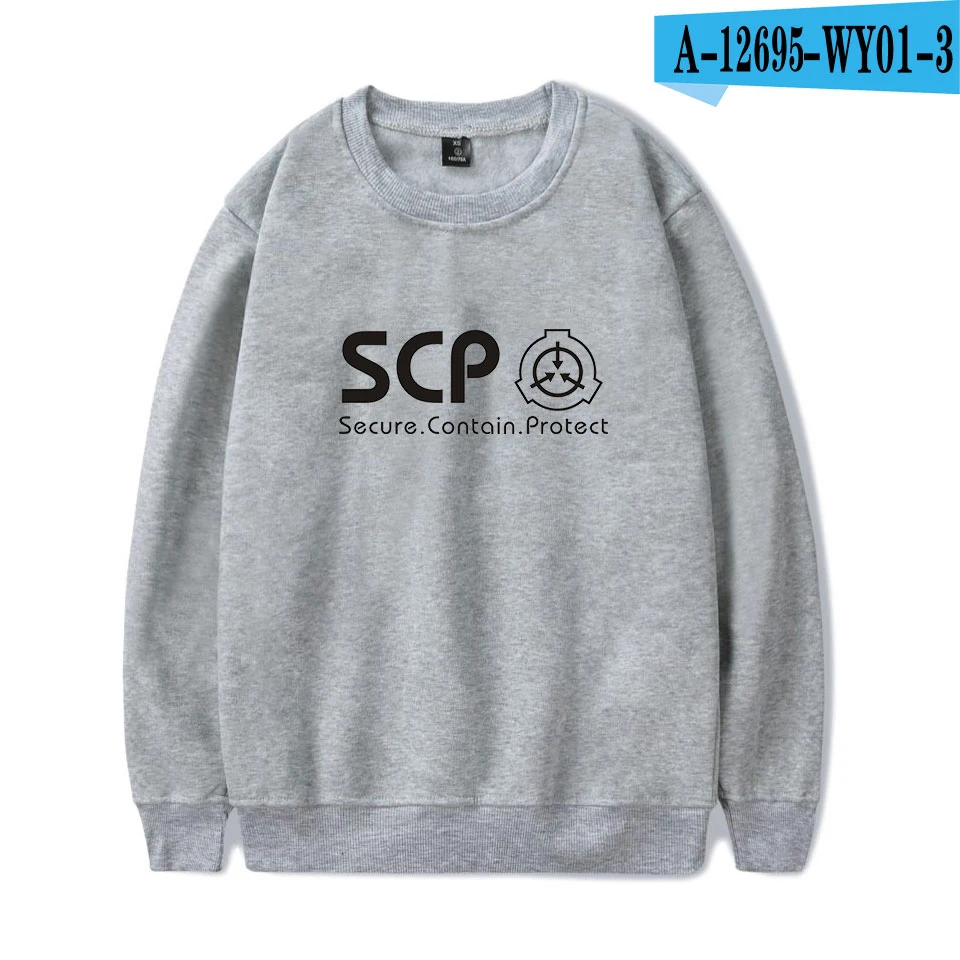 Толстовка Scp тональный принт Женская/мужская повседневная весенняя одежда горячая Распродажа монолитные толстовки с длинными рукавами принт Kpops Plus - Цвет: Gray