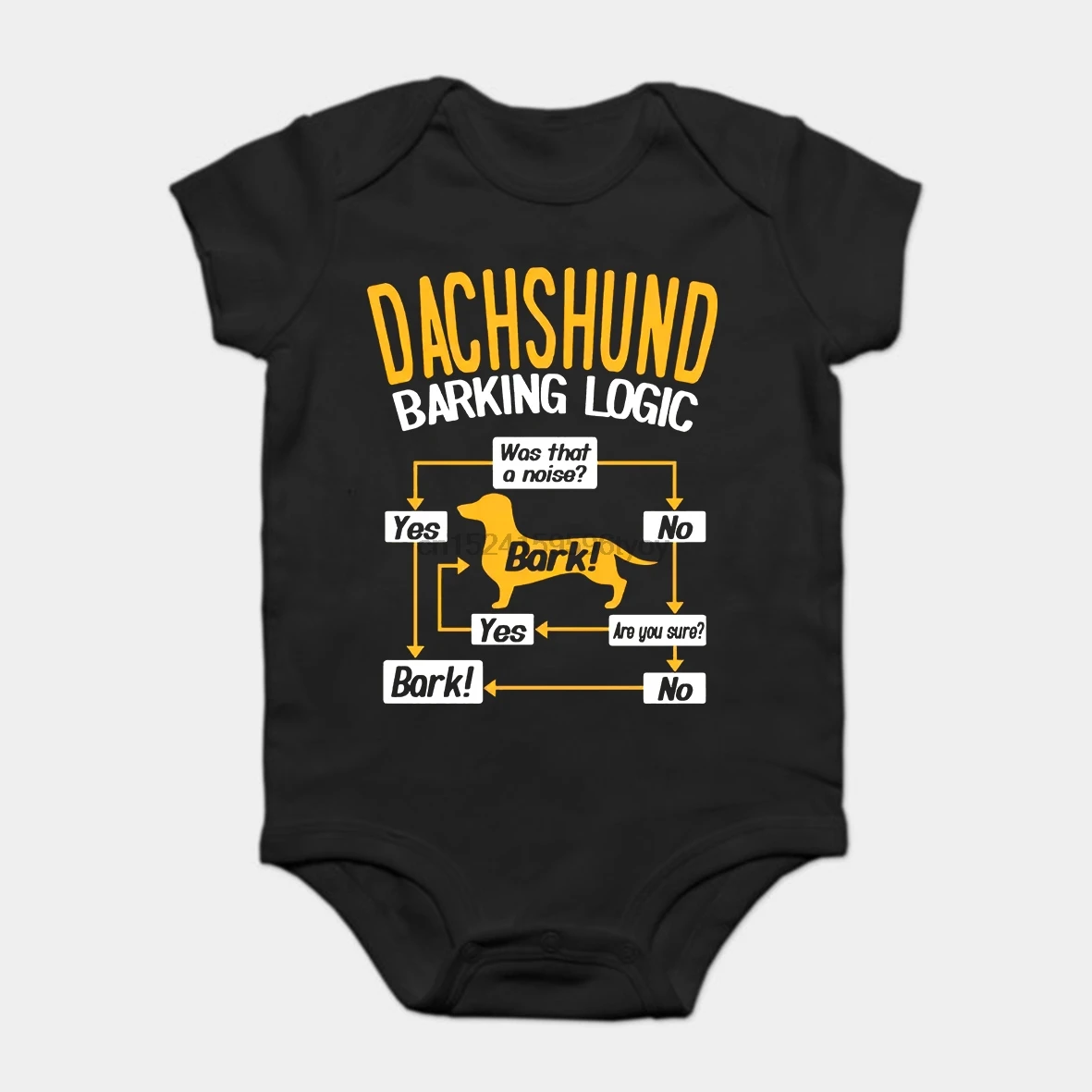 Детские Onesie Детские Боди Детская футболка хлопка, напечатанные такса, Logic