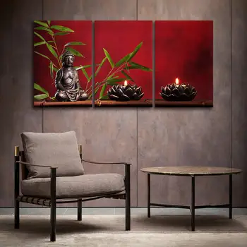

3 Pieces/set Abstract Printed Buddhism Buddha Wall Painting Picture Cuadros Decor Buda Canvas for Living Room Decor No Frame