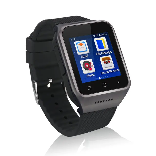 Дешевые Smart Watch и wristphone Android 4.4 MTK6572 Dual Core 1.54 дюймов GPS Камера Bluetooth Smart Android часы Поддержка 3G - Цвет: Черный