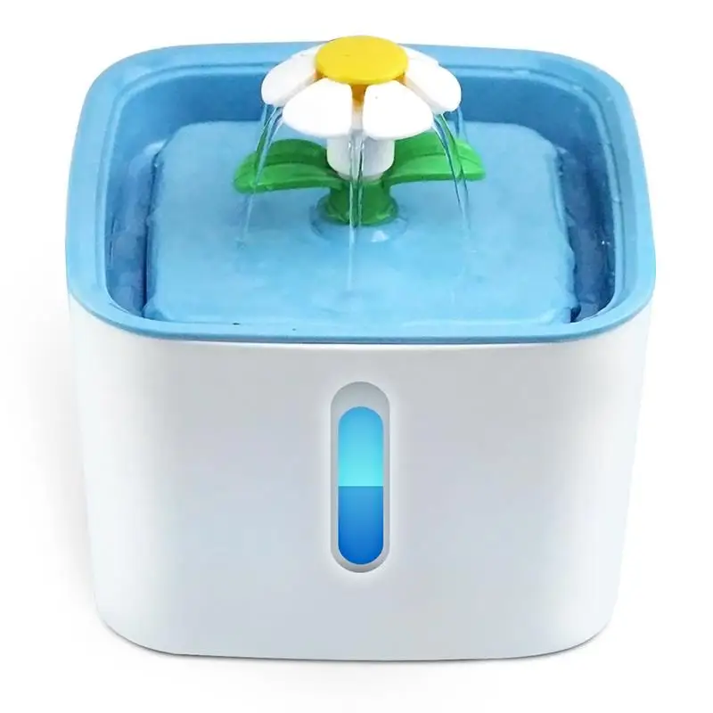 Automatic Pet Cat Water Fountain Dog Cat Pet Mute Drinker Feeder Bowl 2.4L Pet Drinking Fountain Dispenser with LED Electric USB
