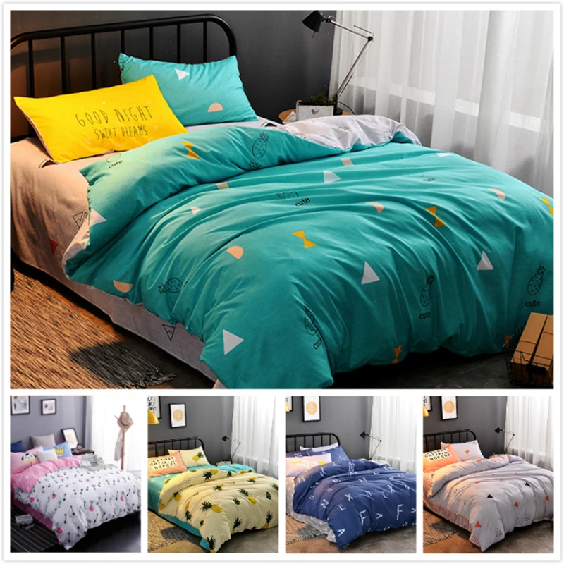 Green Yellow Duvet Cover 3 4 Pcs Bedding Set Kids Adult Soft Bed