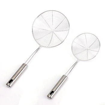 

12 to 16 inch Oval Fine Mesh Stainless Steel Skimmer Food Oil Pot Strainer Ladle Strainers Kitchen Tools & Gadgets