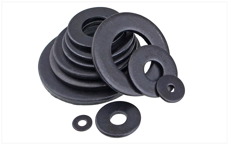 100 шт. DIN125 ISO7089 M2 M2.5 M3 M4 M5 M6 M8 углеродистая сталь плоская машинная шайба обычная черная шайба мебельные прокладки