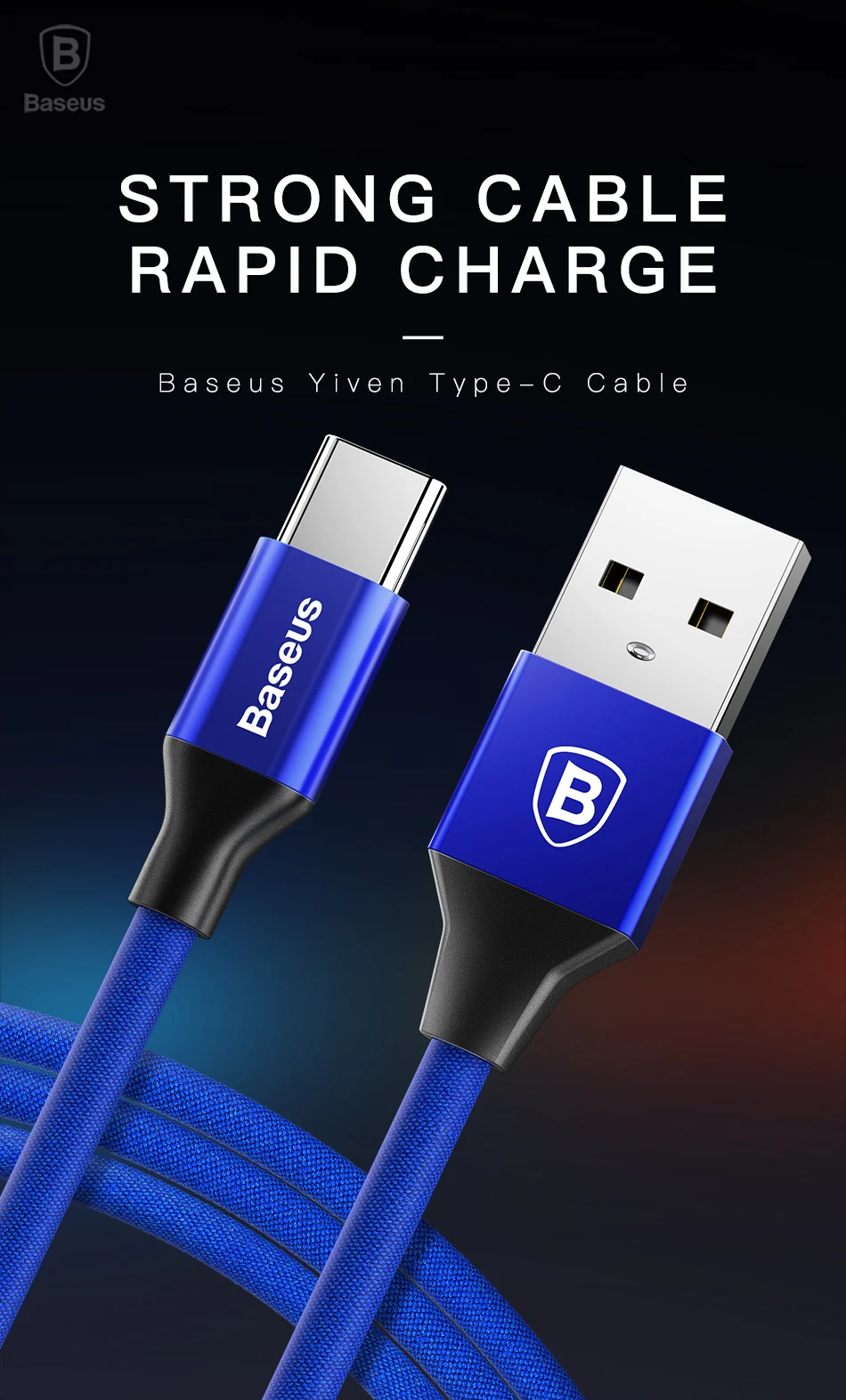 Baseus usb type-C кабель для samsung galaxy s9 plus note 8 3A USB кабель Быстрая зарядка шнур для передачи данных для huawei mate 10 lite USB-C