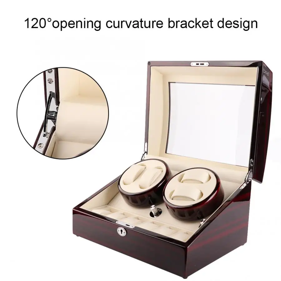 100-240V Motor Shaker Watch Winder Holder Display 4+6 Automatic Electric Mechanical Watch Box High Quality Watch Storage Case