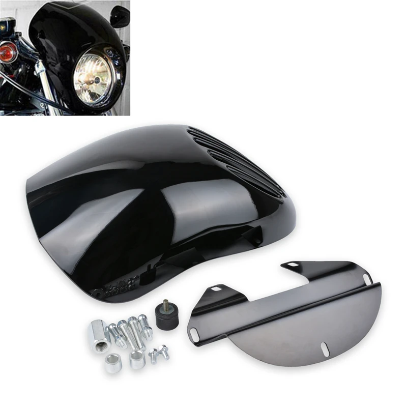 Motorcycle Headlight Fairing Custom Prison Grill Black Cafe Visor with
