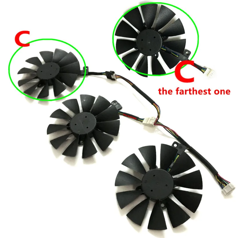 87 мм(90 мм) FDC10U12S9-C RX580 RX-VEGA64/480 VGA охлаждающий вентилятор GPU для ASUS ROG-STRIX-RX VEGA64/580/480 Графика карты охлаждения