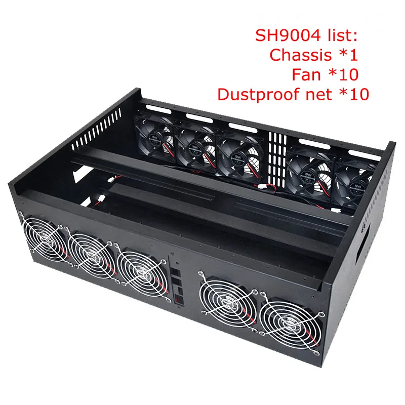 Mining Machine PC Case 9 GPU USB Miner Bitcoin Frame ETH ETC XMR Crypto Coin Open Air Case For RX 470 480 570 580 P104 P106