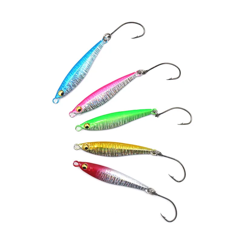 

5pcs/lot Metal Cast Jig Spoon 3g/5g Shore Casting Jigging Lead Fish Sea Bass Fishing Lure Artificial Bait Tackle