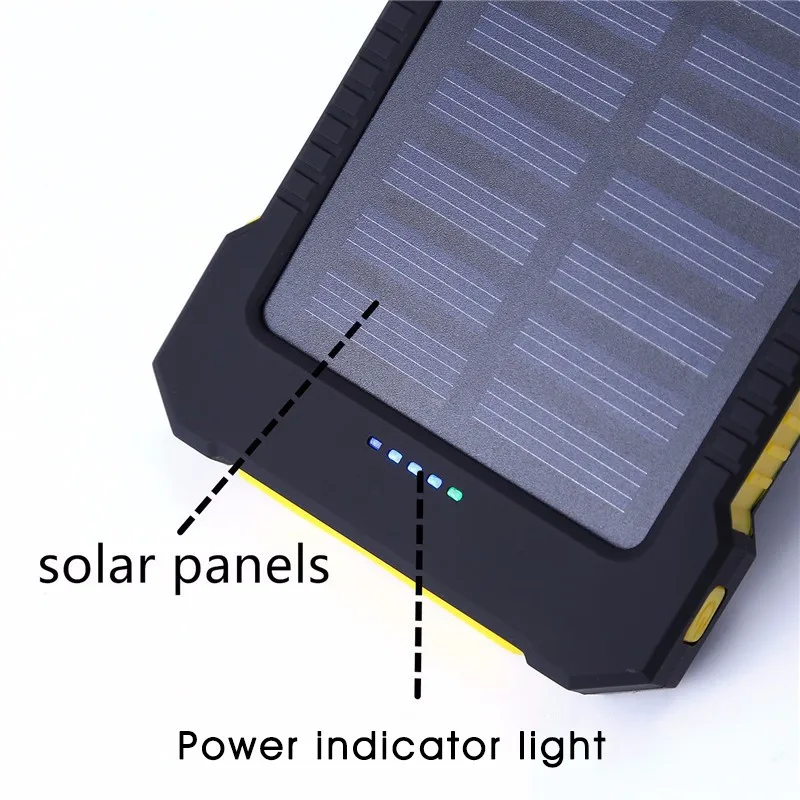 Портативное водонепроницаемое зарядное устройство на солнечной батарее 30000 мА/ч с двумя usb-портами, портативное зарядное устройство для сотового телефона