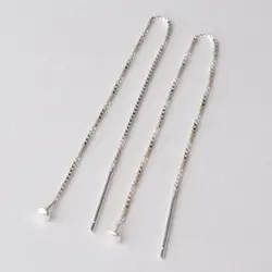 Earwire, серебро 925 пробы ухо нить, цепи коробки проволоки серьги с Headpin