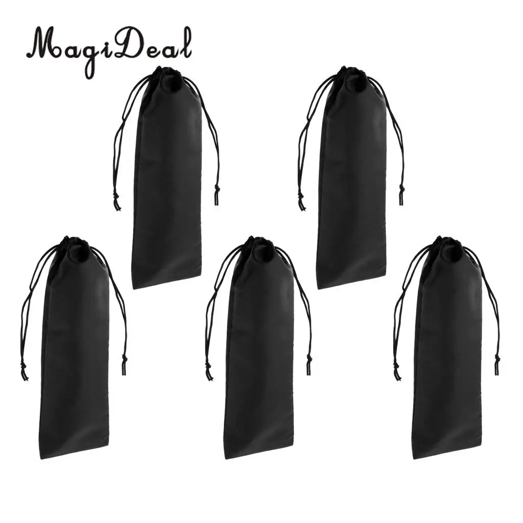 MagiDeal 5 Pieces Drawstring Storage Bag for Hair straighteners & Curling Wands Portable Drawstring Hair Extension Garment Bag