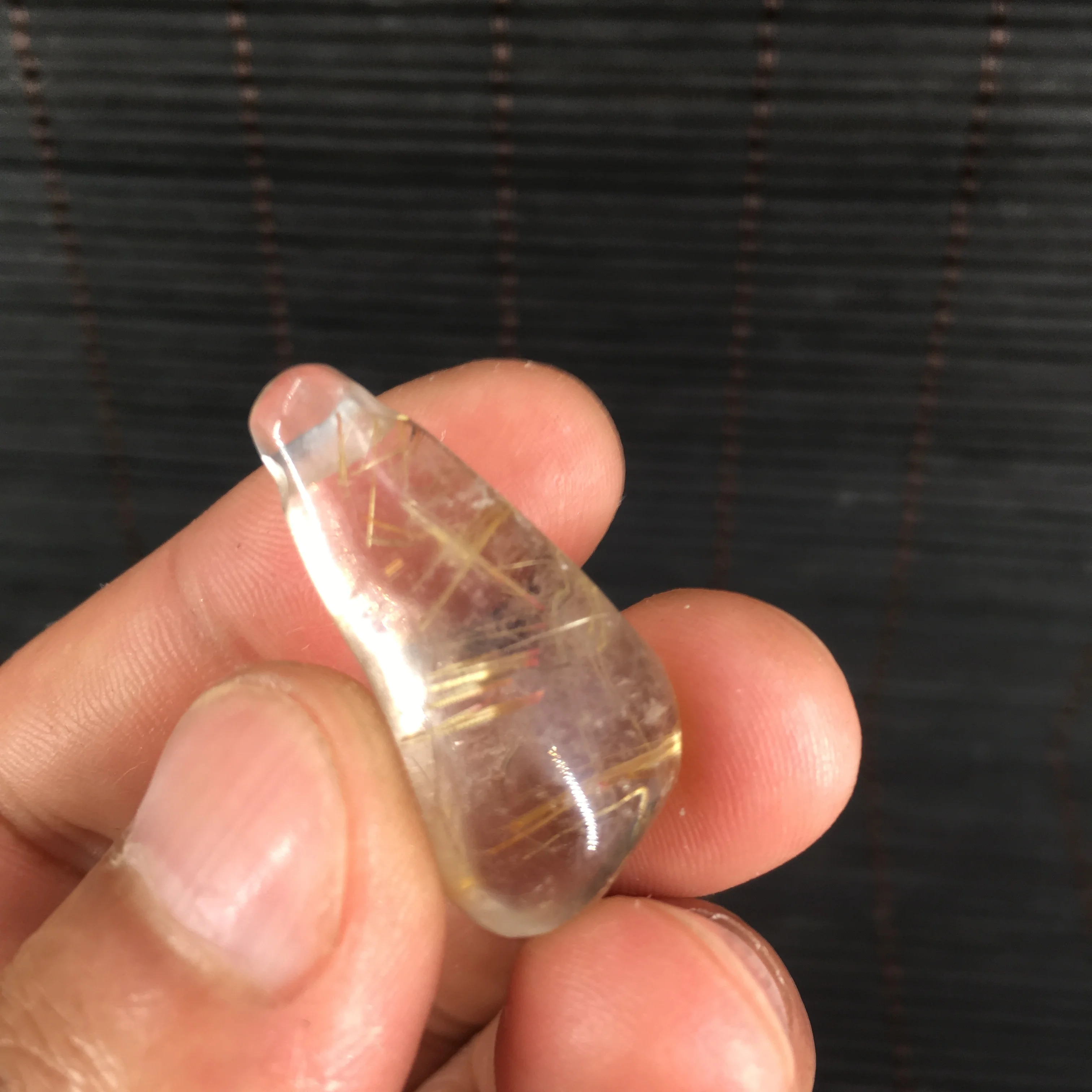 Natural Golden Rutile Quartz Crystal hair crystal carved pendant T1391 | Дом и сад