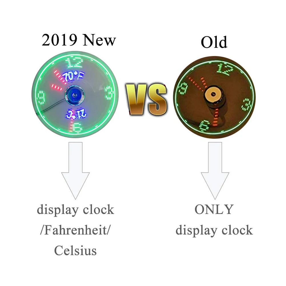 Portable USB Fans Mini Time And Temperature Display With Gooseneck LED Light Clock Cool Gadgets Products For Laptop PC