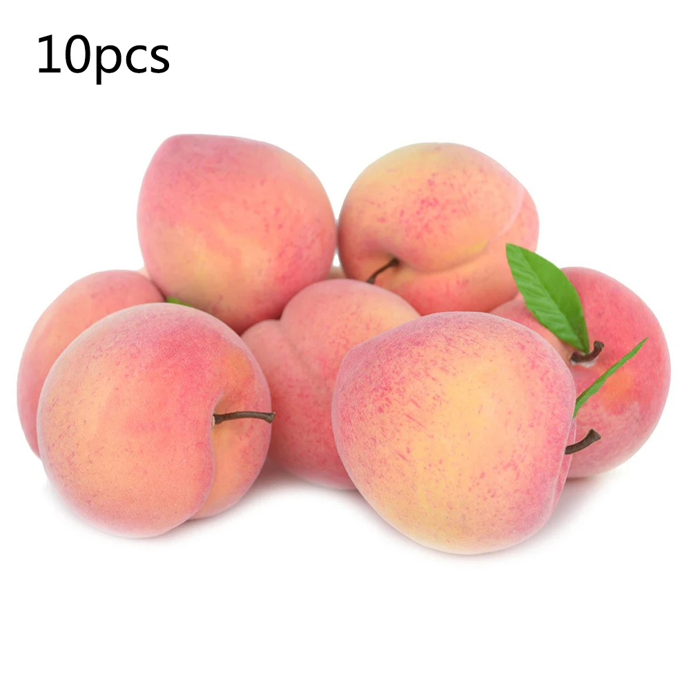 10pcs 1/5/6/10 шт. поддельные пены фрукты искусственные мини-персик и овощи ягоды цветы для домашнего украшения магазина Подставки для фотографий - Цвет: 10pcs