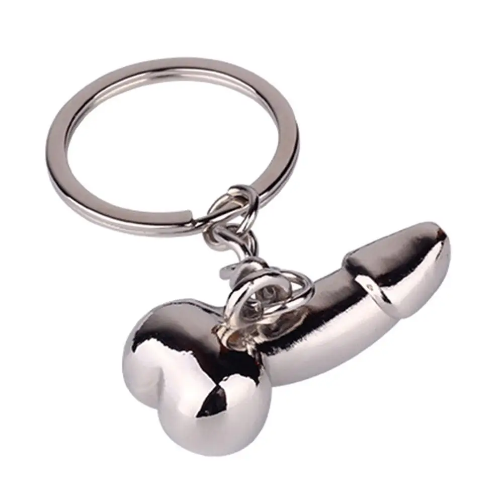 Забавный цинковый сплав мужской половой член в форме кольца для ключей брелок