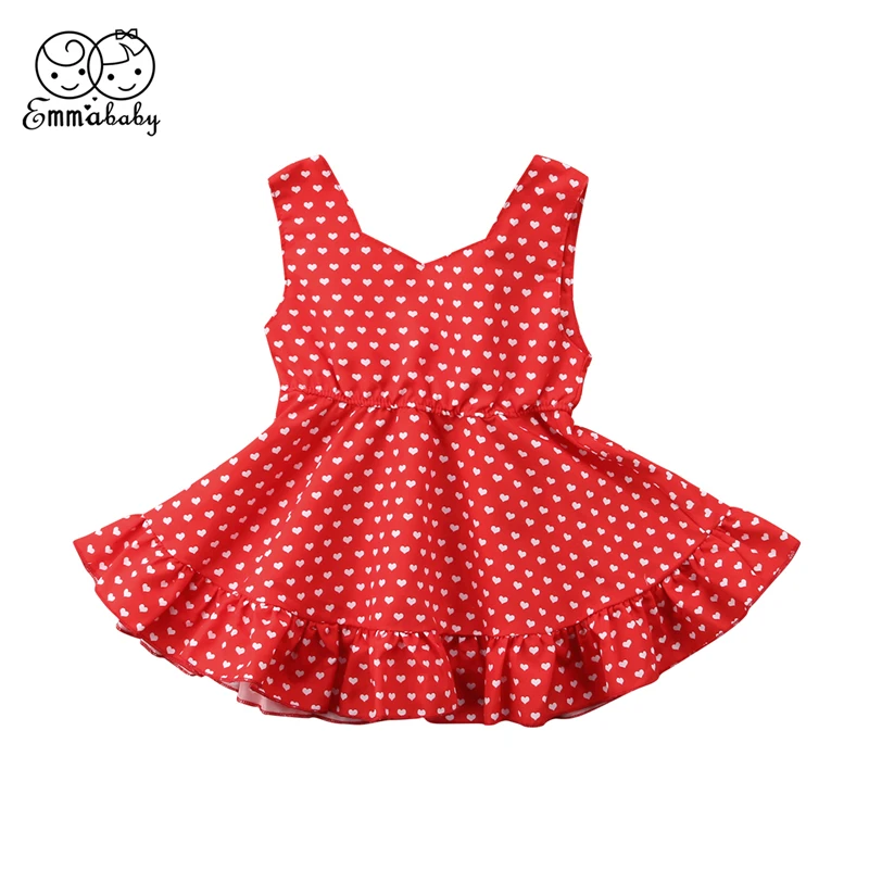 Emmababy cute Baby Girls Sleeveless Dress Kids Summer Casual Backless