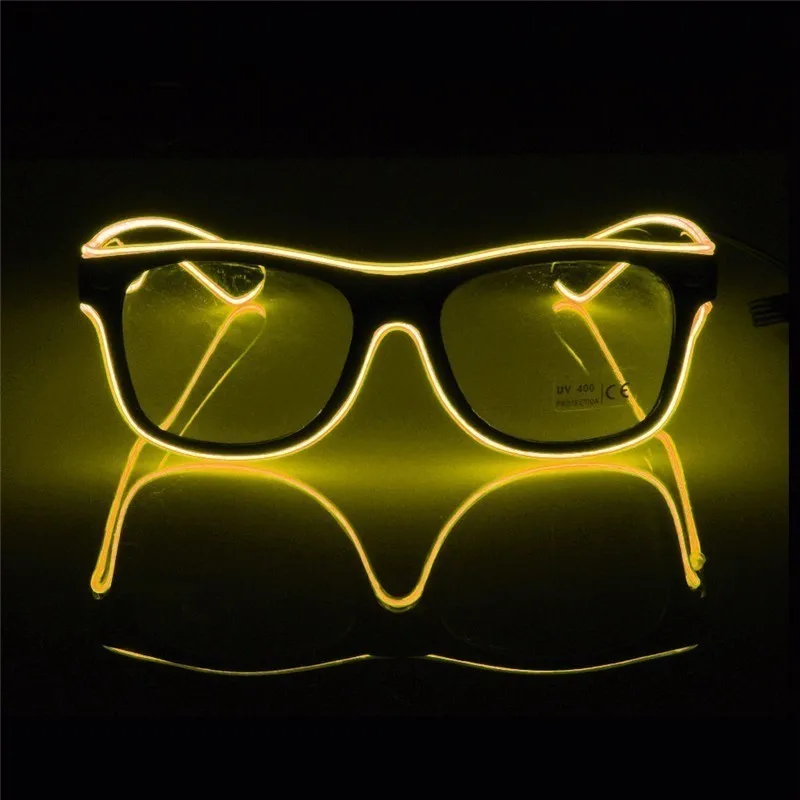 7 цветов мигающего освещения el провода Led очки световой вечерние декоративное освещение очки подарок яркие вечерние солнцезащитные очки для женщин - Цвет: E