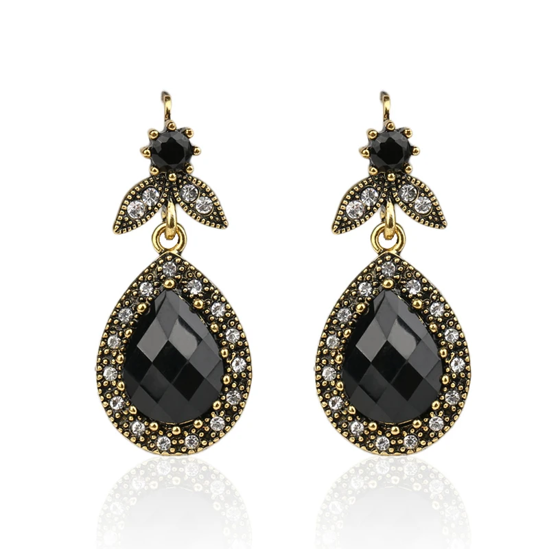 

2016 Fashion Jewelry Earrings For Women From Indian Jewelry Water Drop Model Pendant Black Earrings Engagement Good Gift
