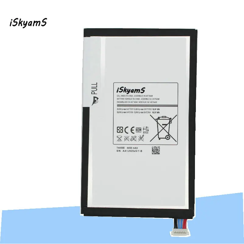 Сменный аккумулятор iSkyamS 1x4450 мАч T4450E для Samsung Galaxy Tab 3 8 0 T310 T311 T315 Φ E0288
