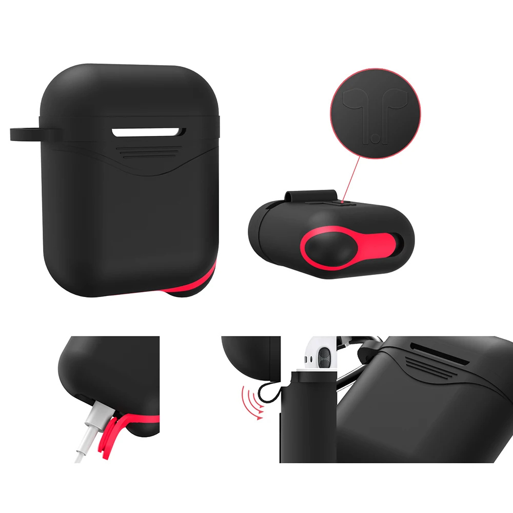 HOT Fasion Silicone Case Earphones for Apple Airpods Bluetooth Wireless Earphone Anti-fall waterproof Accessories Luminous Night